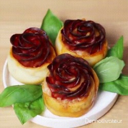 Recette originale de mini pizza en forme de rose